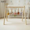 Celestial Bird Baby Gym, Wooden Play Gym with Crochet Birds, Tulip Moon & Star, Montessori Baby Activity Gym, Neutral Boho Nursery Decor, Baby Shower Gift