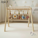 Sunflower Bird Baby Gym, Wooden Play Gym with Crochet Birds & Sunflower, Montessori Baby Gym, Boho Nursery Decor, Neutral Baby Shower Gift