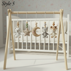 Woodland Baby Gym, Handmade Wooden Play Gym, Crochet Forest Animal Toys, Montessori Neutral Nursery Decor, Baby Shower Gift