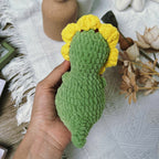 Sunflower Dinosaur Crochet Pattern PDF, No Sew Amigurumi Dinosaur, Cute Flower Dino Plush Tutorial