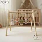 Custom Llama Baby Play Gym, Handmade Wooden Montessori Baby Gym with Crochet Toys, Boho Nursery Decor, Neutral Baby Shower Gift