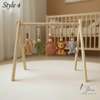 Custom Llama Baby Play Gym, Handmade Wooden Montessori Baby Gym with Crochet Toys, Boho Nursery Decor, Neutral Baby Shower Gift