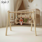 Custom Llama Baby Play Gym, Handmade Wooden Montessori Baby Gym with Crochet Toys, Boho Nursery Decor, Neutral Baby Shower Gift
