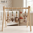Woodland Baby Play Gym, Crochet Forest Animal Baby Gym, Wooden Montessori Activity Gym, Neutral Nursery Decor, Baby Shower Gift