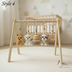 Handmade Puppy Baby Gym, Wooden Baby Play Gym with Crochet Dog Toys, Montessori Activity Gym, Neutral Nursery Decor, Baby Shower Gift