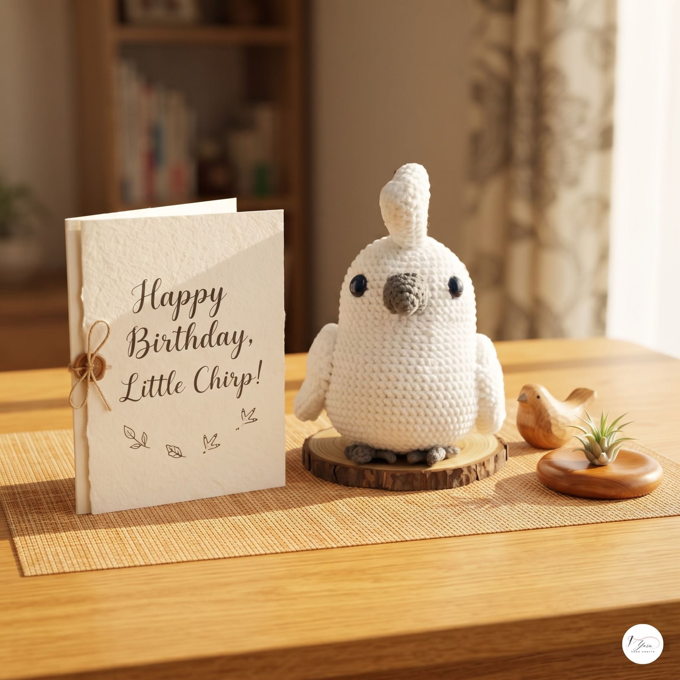 Crochet Cockatoo Plush, Handmade White Parrot Amigurumi, Soft Stuffed Bird Toy, Bird Lover Gift, Nursery Decor