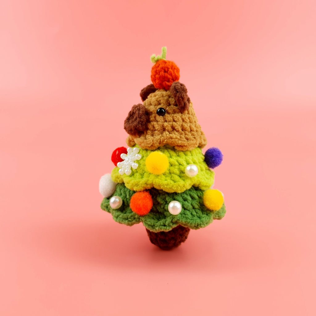 Capybara Christmas Tree Crochet Pattern PDF, Cute Holiday Amigurumi, Mini Xmas Ornament Tutorial
