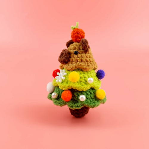 Capybara Christmas Tree Crochet Pattern PDF, Cute Holiday Amigurumi, Mini Xmas Ornament Tutorial
