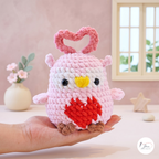 Valentine Crochet Pattern Bundle PDF, Cupid Pig Owl Amigurumi Set