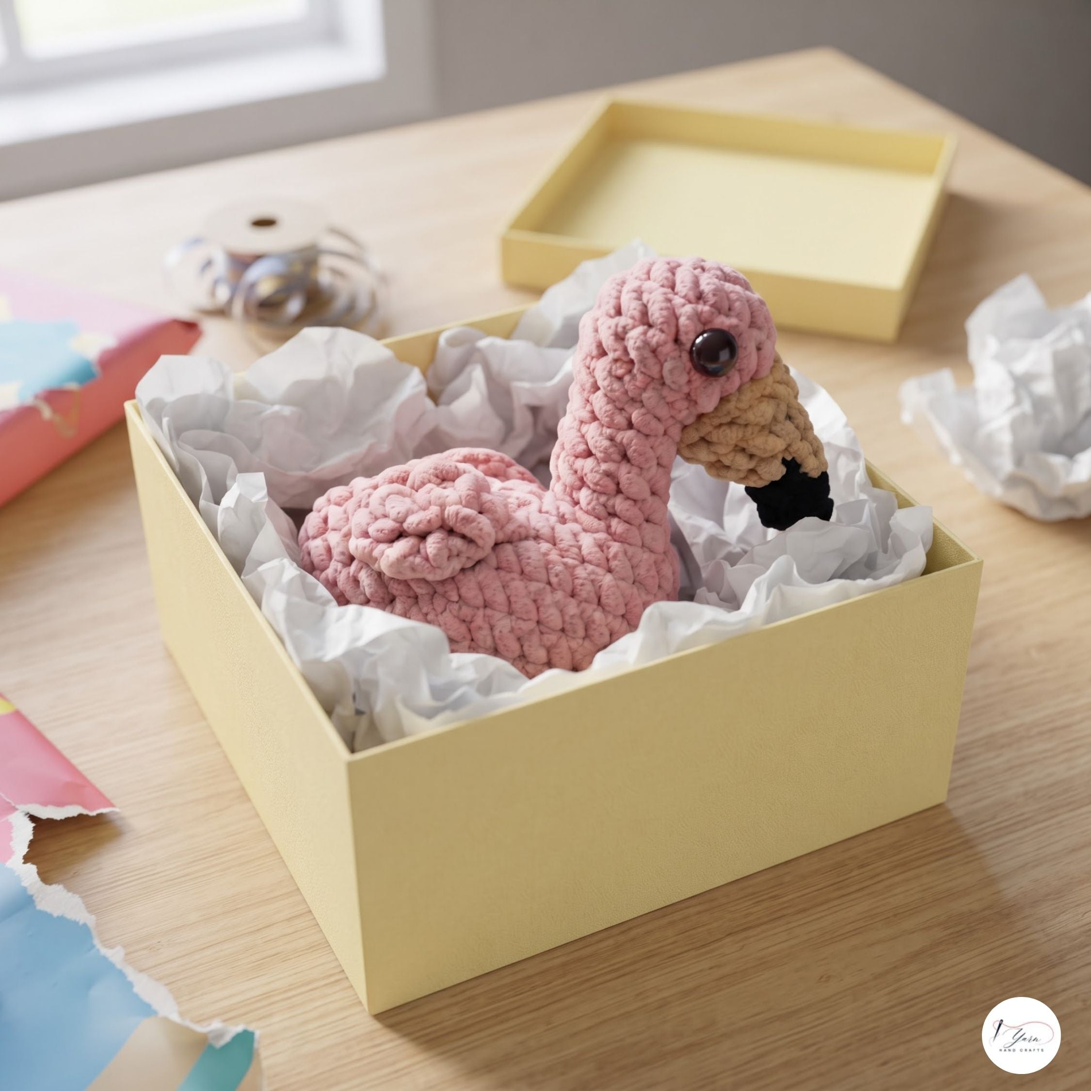 Handmade Crochet Flamingo Plush, Pink Amigurumi Bird Stuffed Animal, Soft Tropical Nursery Decor, Flamingo Lover Gift