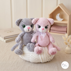 Plush Cat Crochet Pattern PDF, Cute Chenille Kitty Amigurumi Tutorial