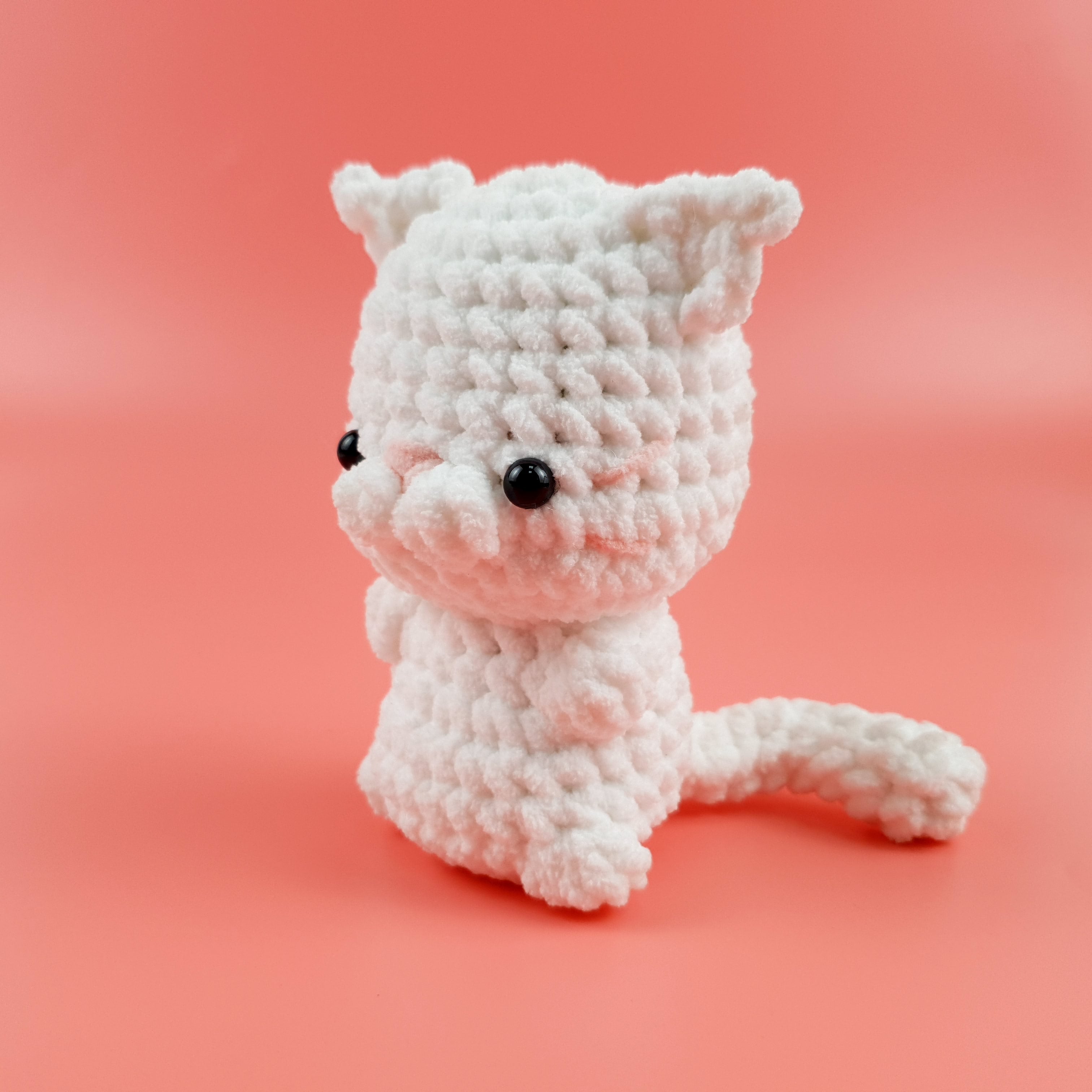 Mimi No Sew Crochet Pattern PDF, White Cat Amigurumi, Easy Plush Kitty Tutorial, Instant Download