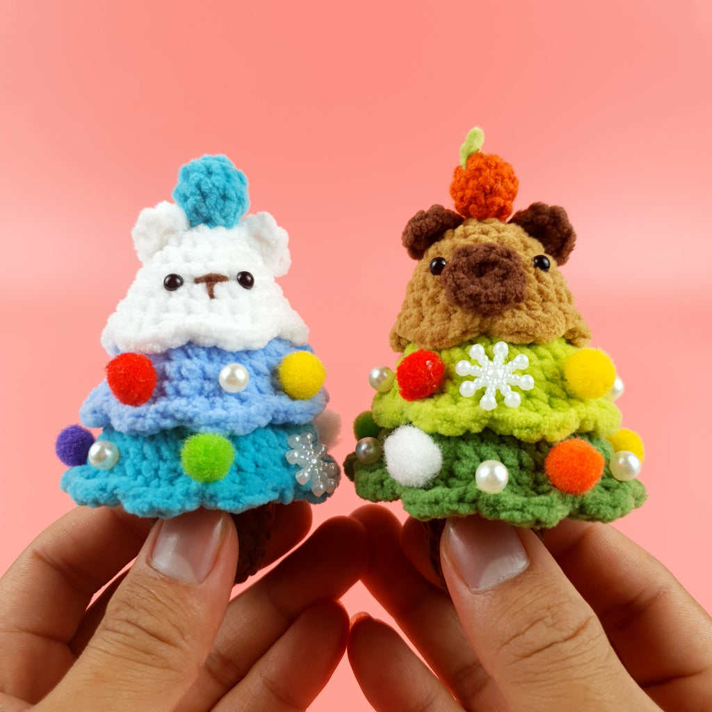 Christmas Crochet Pattern Bundle PDF, Pine Posse Amigurumi, Tree Animal Crochet Pattern, Holiday Plush Set