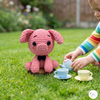 Handmade Crochet Pig Plush, Pink Amigurumi Pig Stuffed Animal, Soft Piglet Toy, Farm Animal Gift, Cute Nursery Decor