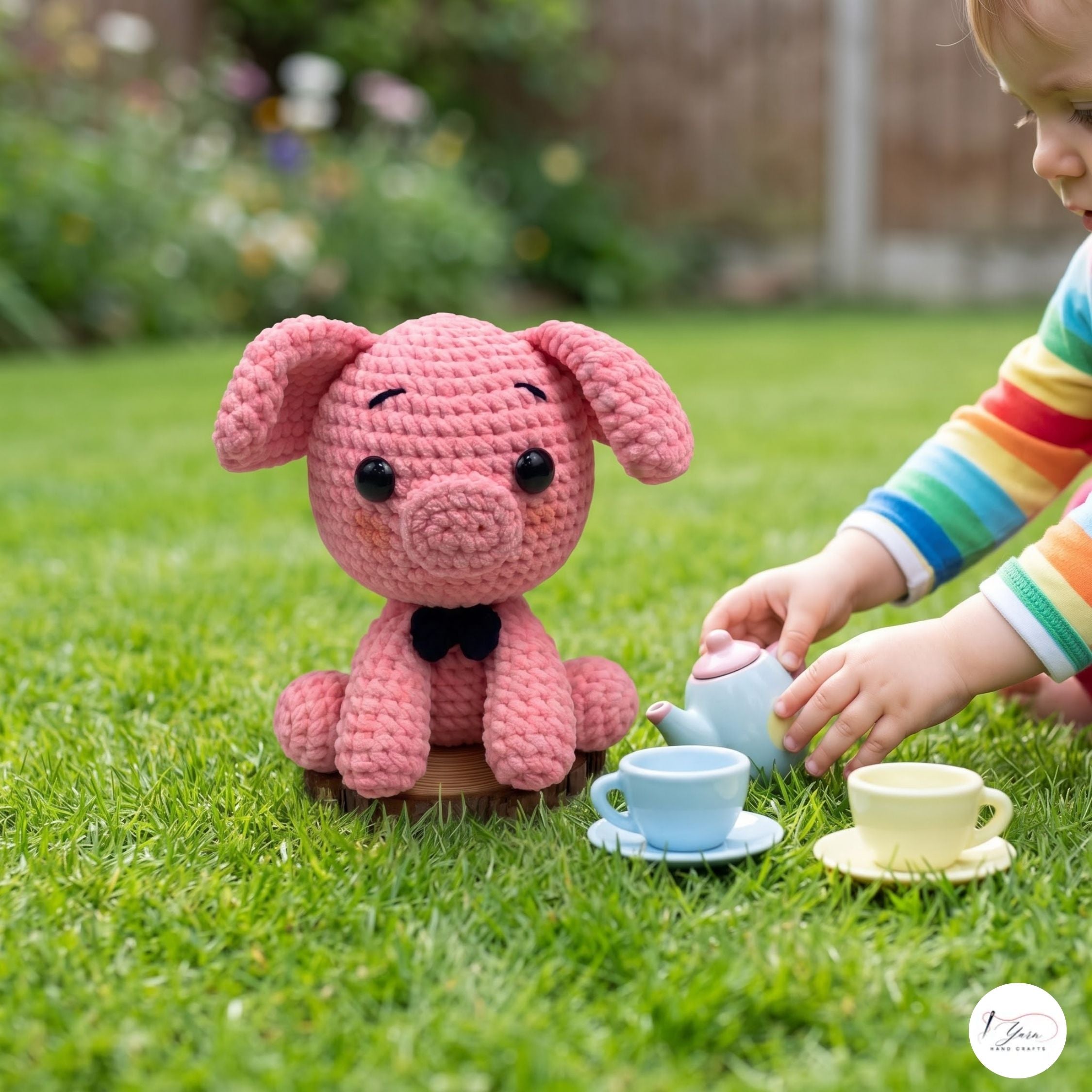 Handmade Crochet Pig Plush, Pink Amigurumi Pig Stuffed Animal, Soft Piglet Toy, Farm Animal Gift, Cute Nursery Decor