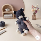 Kitten Crochet Pattern PDF, Cat Doll with Jumpsuit and Bow Amigurumi