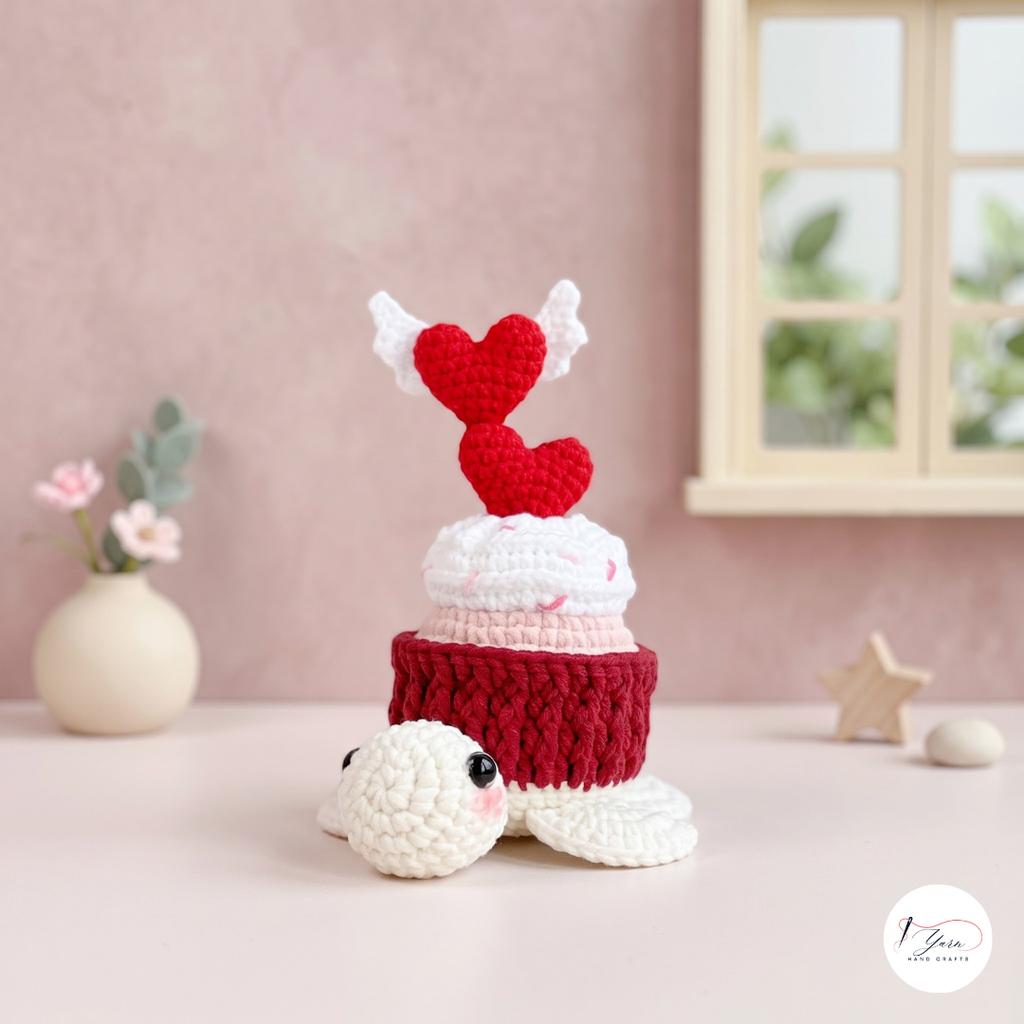 Valentine Turtle Crochet Pattern Bundle PDF, Cupcake Amigurumi Set