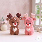 Romantic Reindeer Crochet Pattern PDF, Valentine Deer Amigurumi Plush