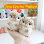 Mini Hamster Crochet Pattern, Kawaii Plush Amigurumi PDF Free Gift