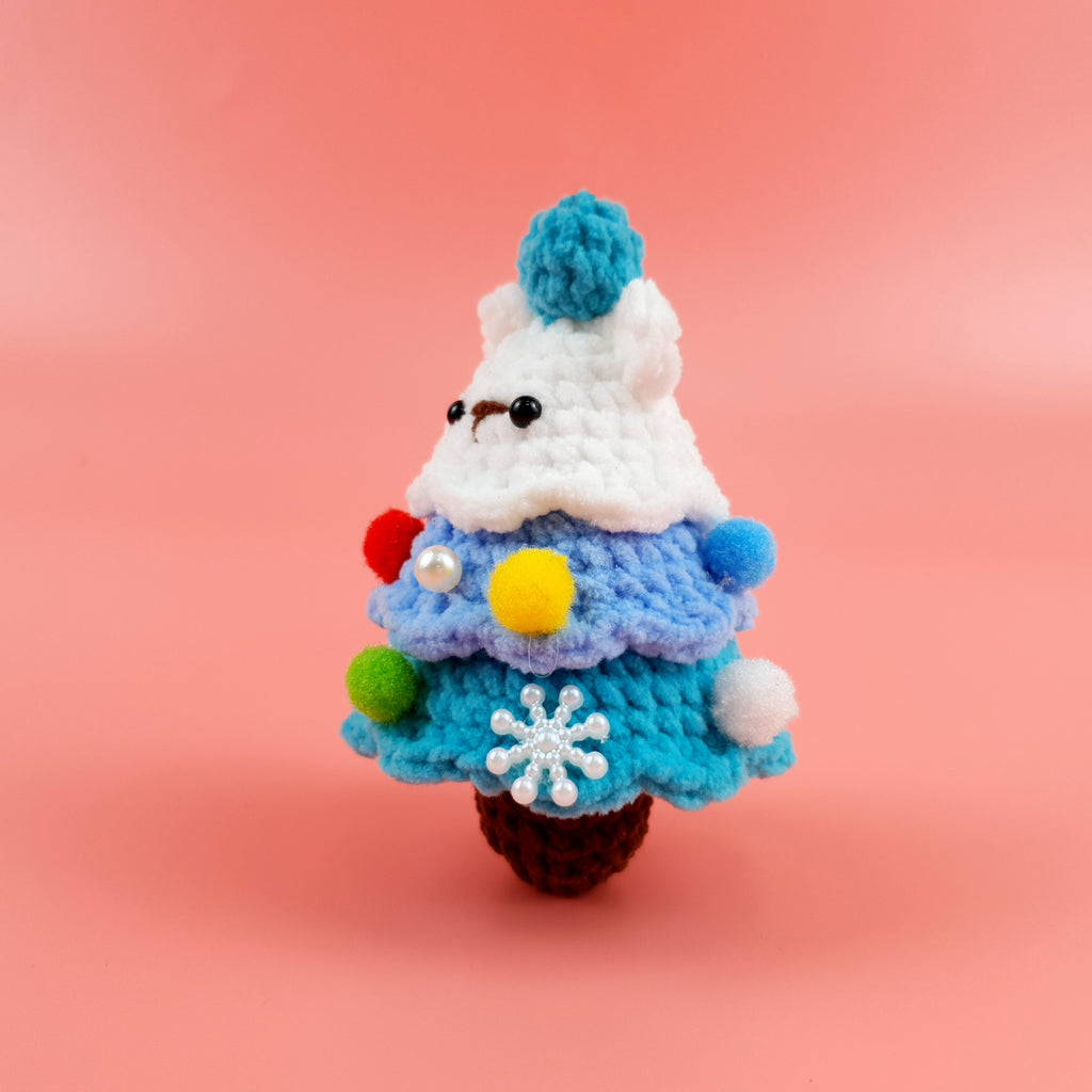 Christmas Tree Bear Crochet Pattern PDF, Cute Bear Amigurumi Ornament, Mini Holiday Crochet Tutorial
