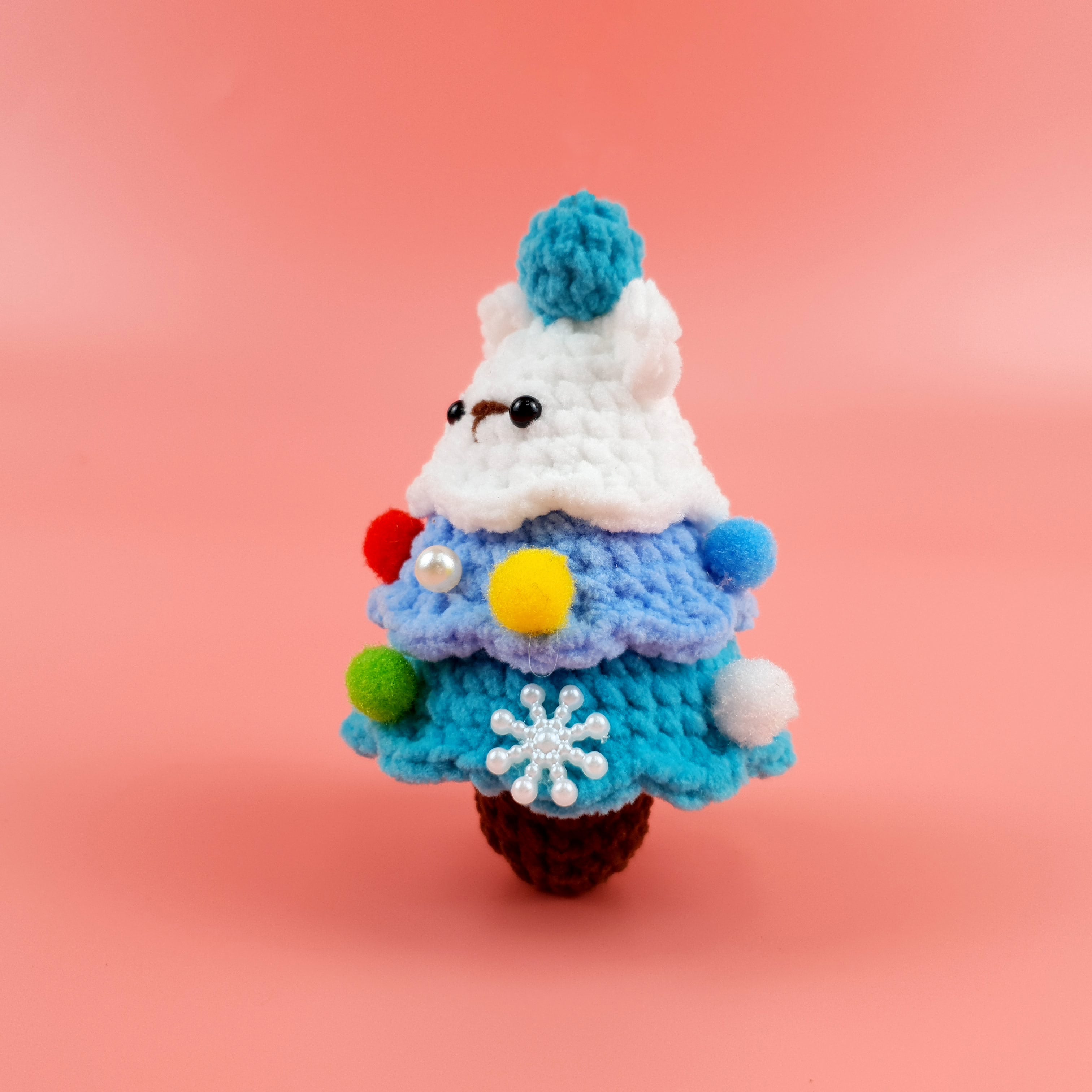 Christmas Tree Bear Crochet Pattern PDF, Cute Bear Amigurumi Ornament, Mini Holiday Crochet Tutorial