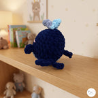 Handmade Crochet Whale Plush, Navy Blue Amigurumi Whale, Soft Ocean Animal Stuffed Toy, Whale Lover Gift, Nautical Nursery Decor
