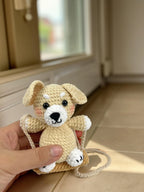 Amigurumi Puppy Crochet Pattern Set, Hanging Car Dog Charms (PDF Pattern).
