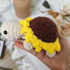 Sunflower Turtle Crochet Pattern PDF, No Sew Turtle Amigurumi, Cute Flower Turtle Plush Tutorial