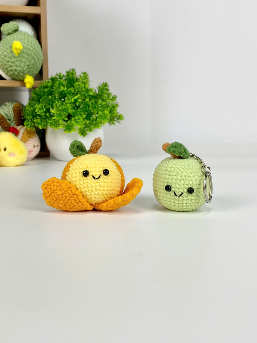 Fruit Keychain Crochet Pattern PDF, Amigurumi Beginner Guide