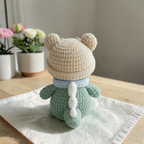 Mini Dinosaur Amigurumi Crochet Plush, Cute Handmade Dino with Hat