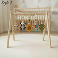 Safari Baby Gym | Handmade Wooden Play Gym with Crochet Elephant, Tiger, Monkey and Sloth Toys | Montessori Jungle Nursery Decor | Baby Shower Gift