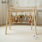 Personalized Safari Baby Gym, Handmade Wooden Play Gym, Crochet Jungle Animals, Montessori Frame, Neutral Nursery Gift, Baby Shower Present