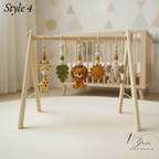 Personalized Safari Baby Gym, Handmade Wooden Play Gym, Crochet Jungle Animals, Montessori Frame, Neutral Nursery Gift, Baby Shower Present