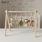 Personalized Safari Baby Gym, Handmade Wooden Play Gym, Crochet Jungle Animals, Montessori Frame, Neutral Nursery Gift, Baby Shower Present