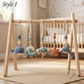 Ocean Baby Play Gym, Crochet Sea Animal Baby Gym, Wooden Montessori Activity Gym, Nautical Nursery Decor, Baby Shower Gift