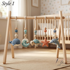 Ocean Baby Play Gym, Crochet Sea Animal Baby Gym, Wooden Montessori Activity Gym, Nautical Nursery Decor, Baby Shower Gift