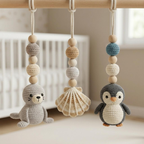 Ocean Baby Play Gym, Crochet Sea Animal Baby Gym, Wooden Montessori Activity Gym, Nautical Nursery Decor, Baby Shower Gift