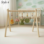 Montessori Baby Gym Duck Pond Theme, Wooden Baby Play Gym with Crochet Duck Frog Lotus Swan Lily Pad, Nature Nursery Decor Baby Gift