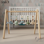 Handmade Custom Ocean Baby Gym | Personalized Wooden Play Gym with Crochet Sea Theme Toys | Neutral Montessori Nursery Decor