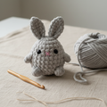 Cute Gray Bunny Crochet Pattern PDF, Bunny Amigurumi Plush Tutorial