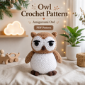 Amigurumi Owl Crochet Pattern PDF – Cute Plush Woodland Bird