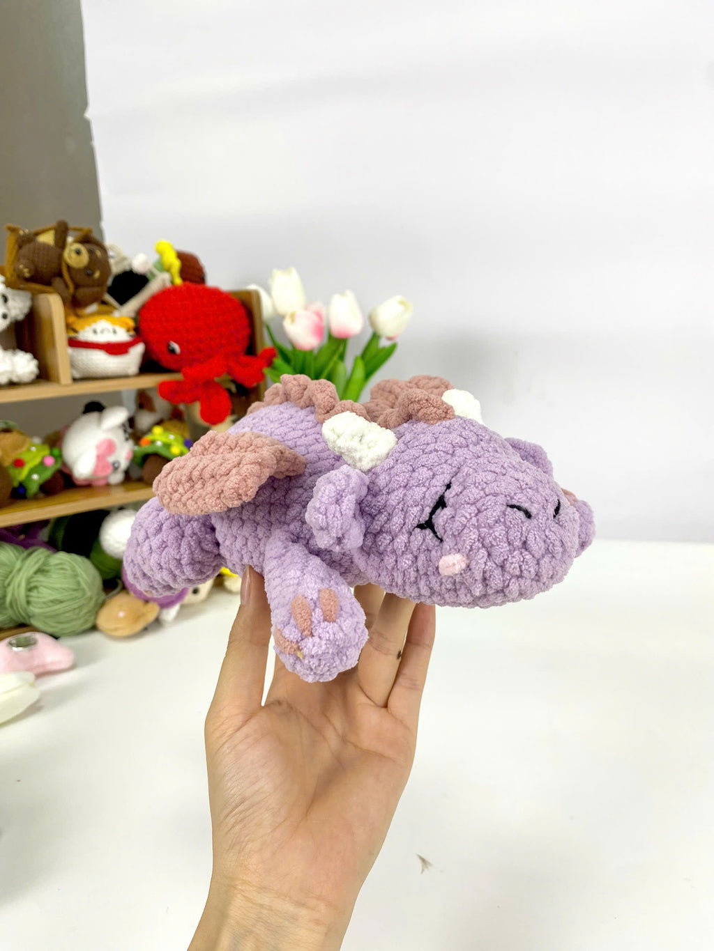Dragon Amigurumi Crochet Pattern: Sleeping Plush Toy (PDF)