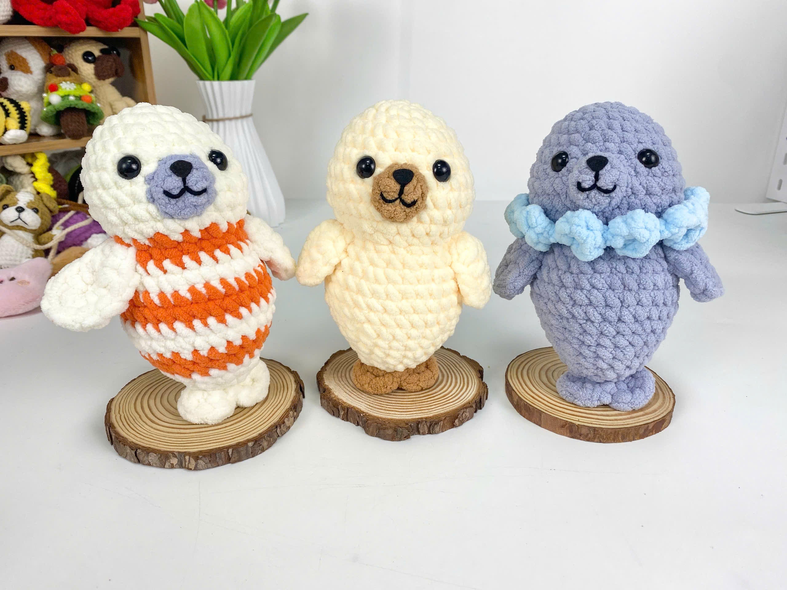 Seal Amigurumi Crochet Pattern Bundle: 3-in-1 Plush Toy Set (PDF Tutorial)