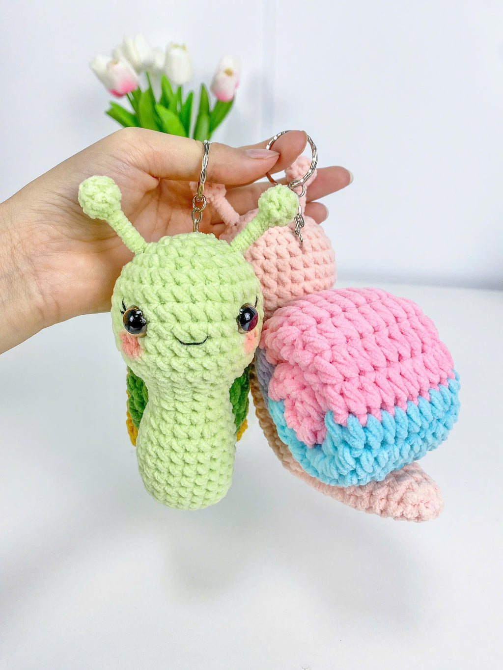 Snail Crochet Pattern PDF Bundle: Amigurumi Keychain Plush Toys (Digital Download)