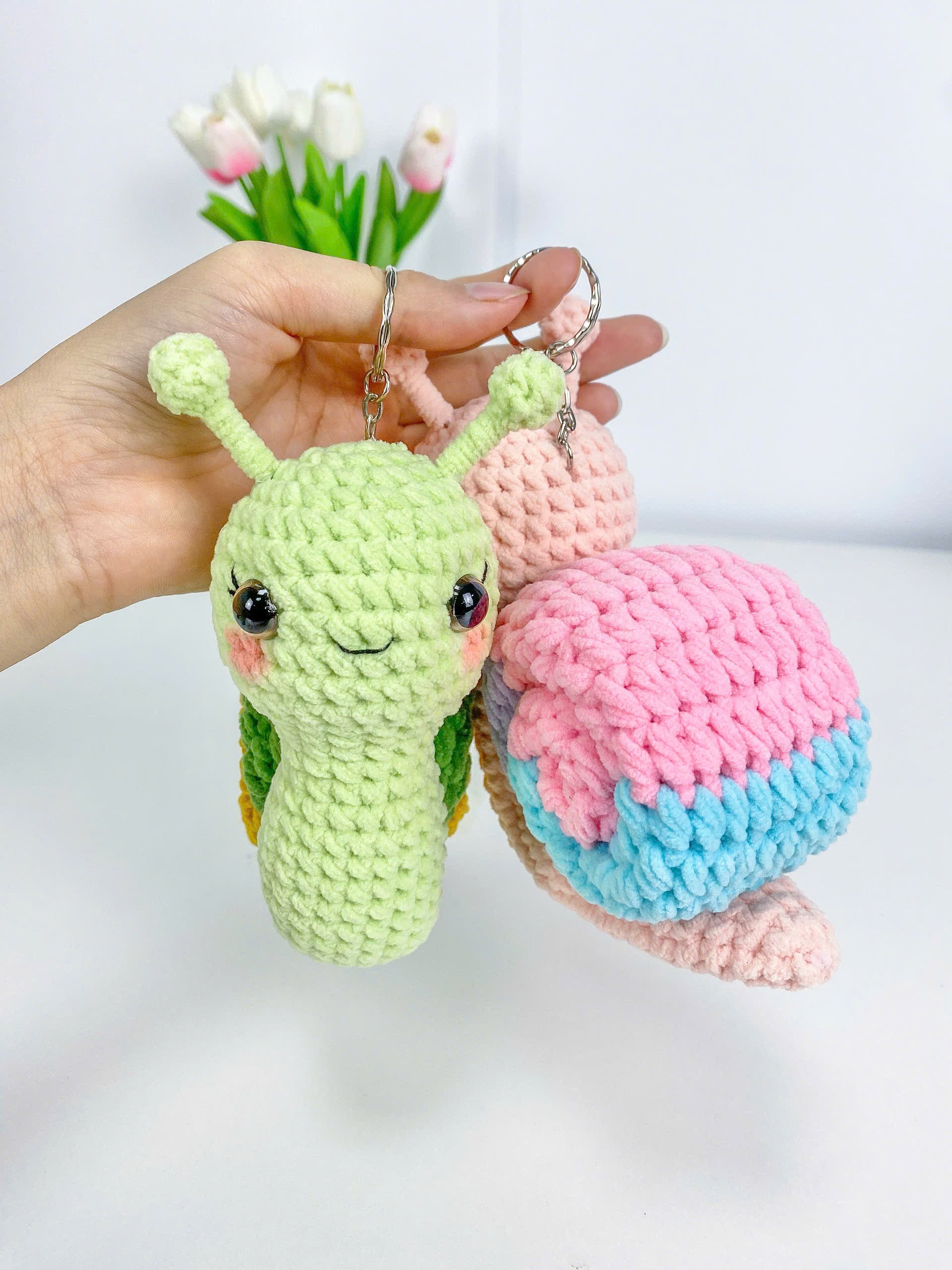 Snail Crochet Pattern PDF Bundle: Amigurumi Keychain Plush Toys (Digital Download)