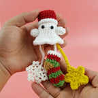 Santa Boo Crochet Pattern PDF, Christmas Ghost Amigurumi, Cute Holiday Ornament, Beginner Crochet