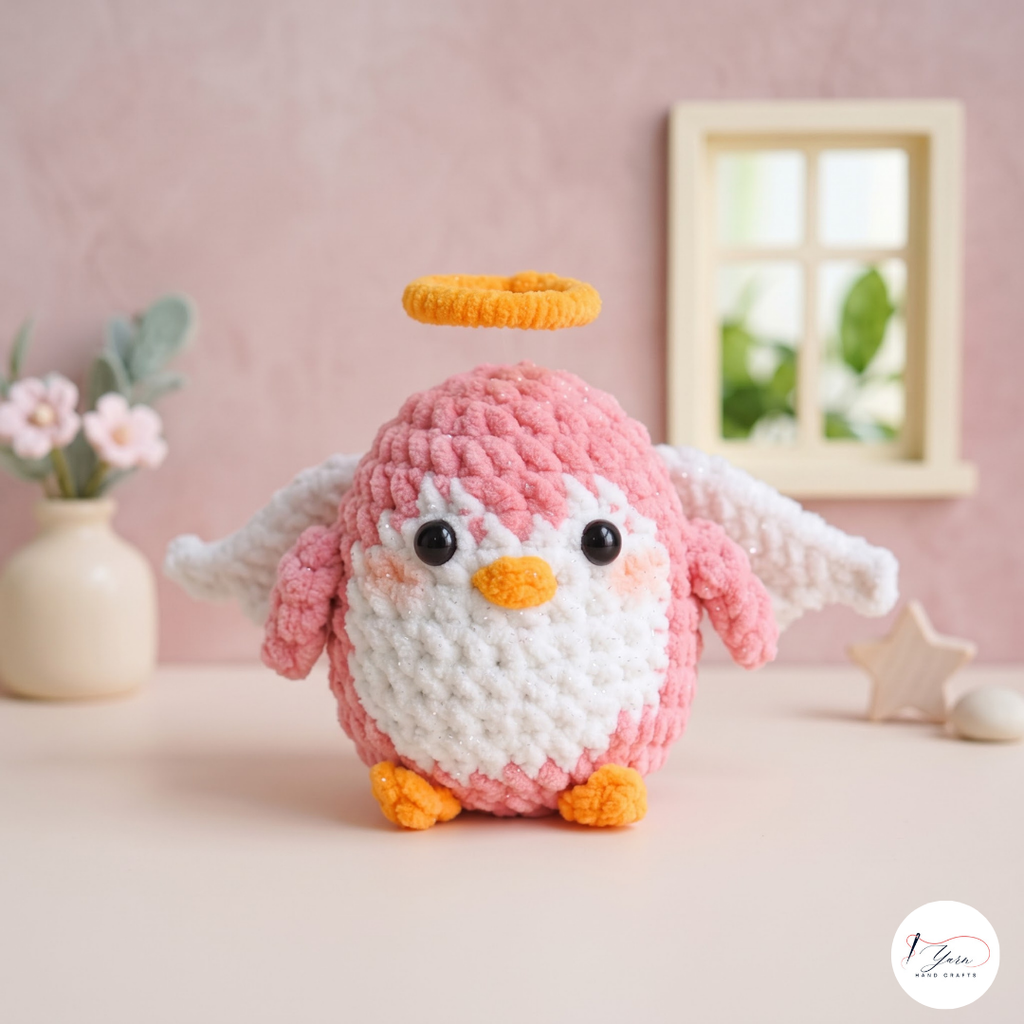 Valentine Penguin Crochet Pattern Bundle PDF, Angel Penguin Gift Box Amigurumi