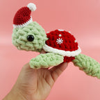 Christmas Sea Turtle Crochet Pattern PDF, Plush Turtle Amigurumi Pattern