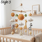 Handmade Safari Baby Mobile, Crochet Jungle Crib Mobile with Lion, Zebra, Giraffe & Elephant, Neutral Nursery Decor, Baby Shower Gift