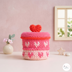 Penguin Gift Box Crochet Pattern PDF, Valentine Heart Amigurumi Storage Box